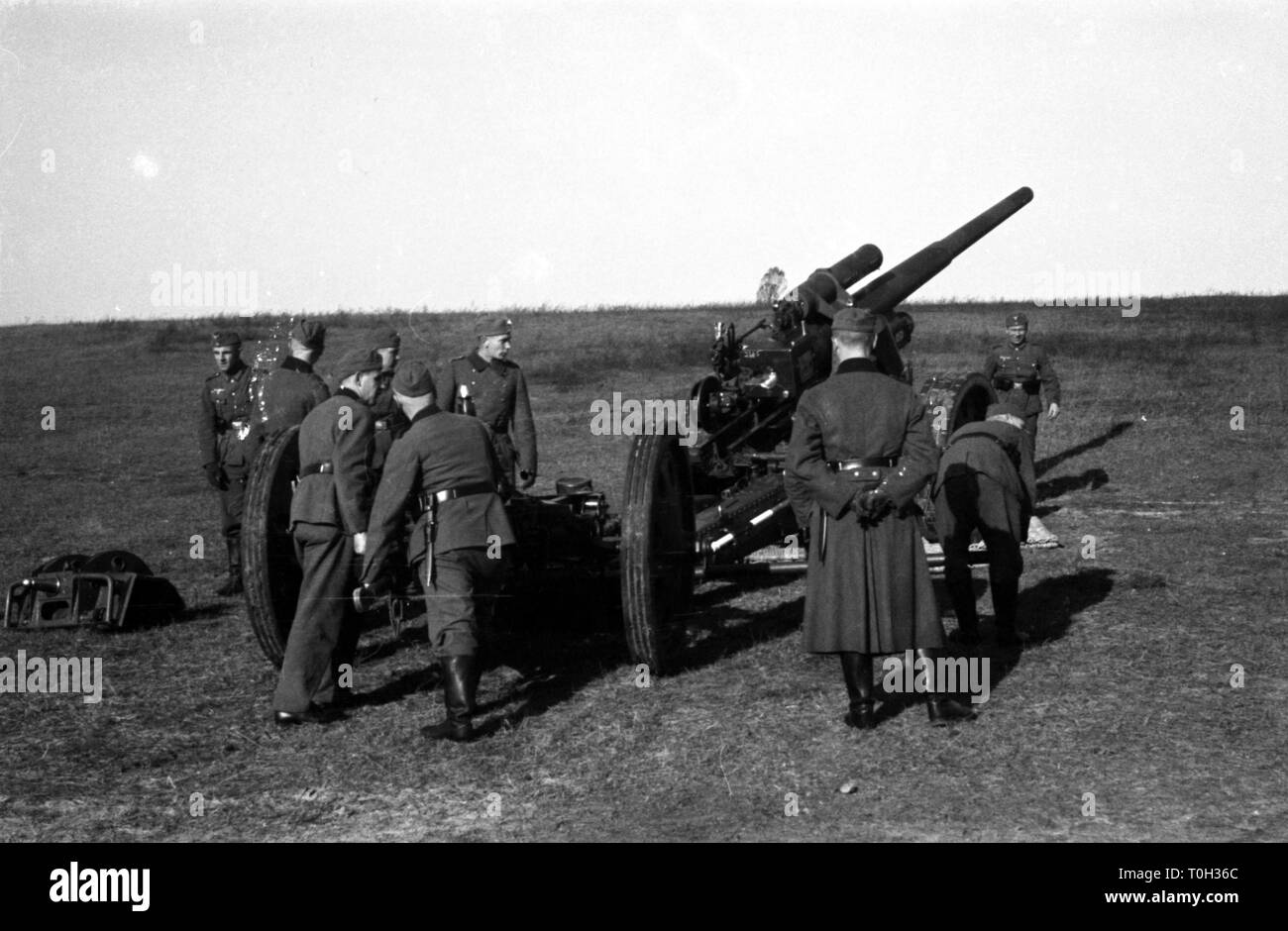 Wehrmacht Heer Schwere Kanone s.K 18 10 cm (10,5 cm) - Esercito Tedesco cannone pesante sK 18 10cm (10,5 cm) Foto Stock