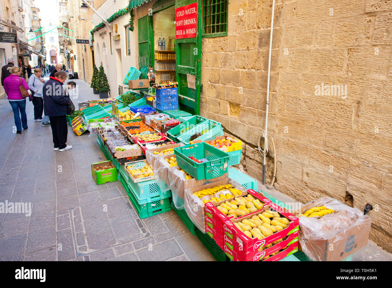 La frutta e la verdura shop, Malta Foto Stock