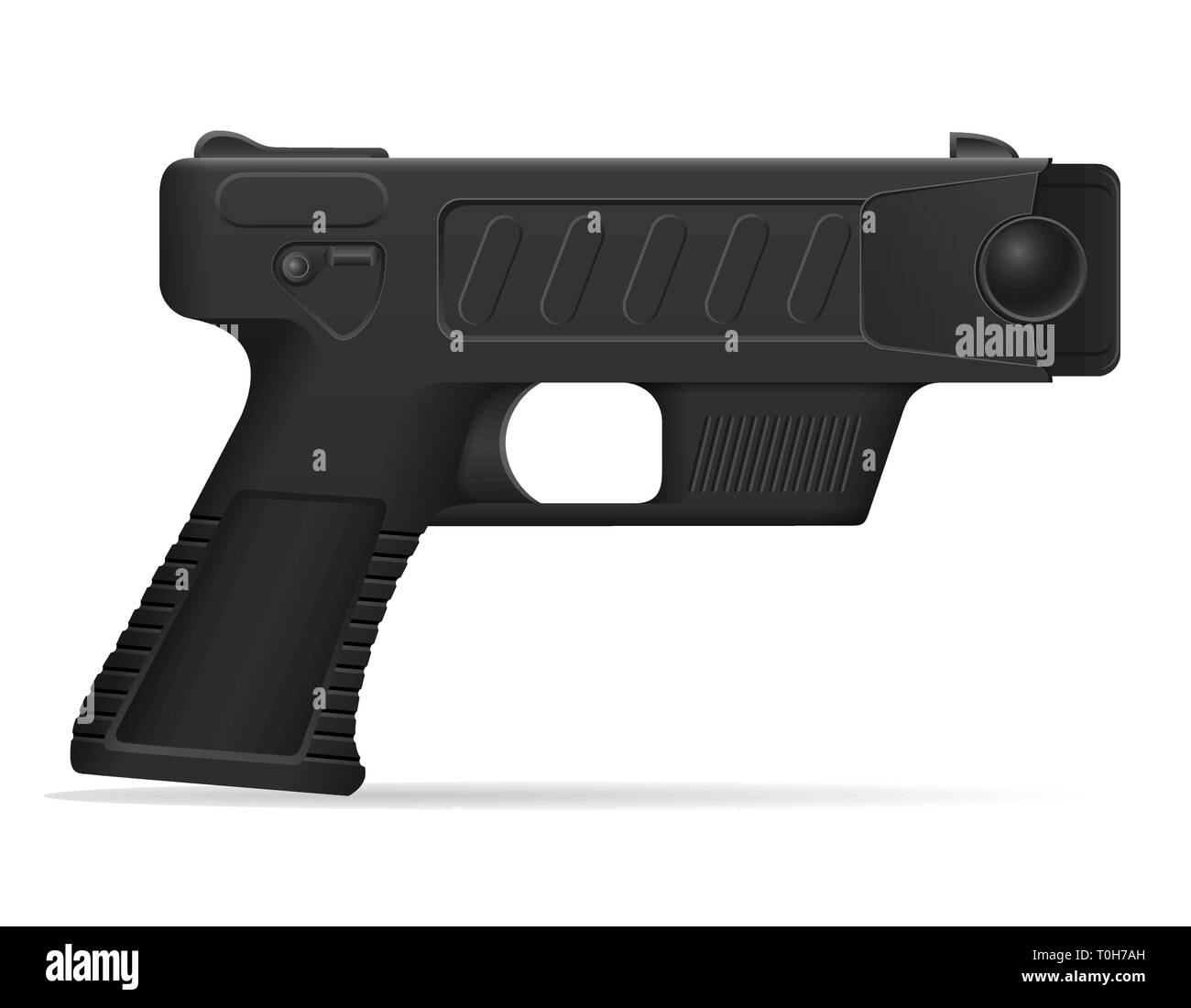 Paralizzatore elettrico arma di autodifesa illustrazione vettore isolato su sfondo bianco Illustrazione Vettoriale