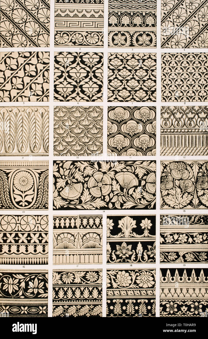 La grammatica di ornamento da Owen Jones pubblicato da giorno & Son London 1865 Foto Stock
