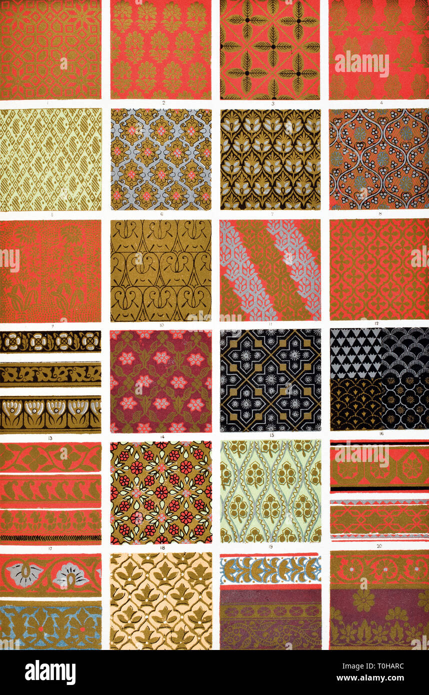 La grammatica di ornamento da Owen Jones pubblicato da giorno & Son London 1865 Foto Stock