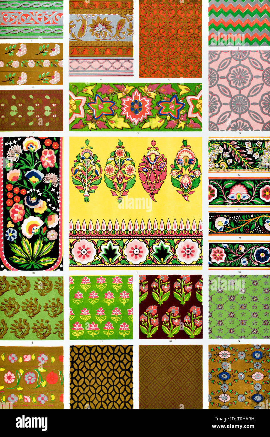 La grammatica di ornamento da Owen Jones pubblicato da giorno & Son London 1865 Foto Stock