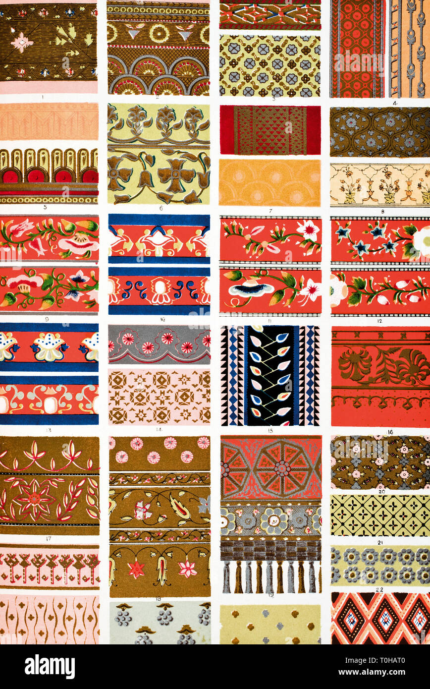 La grammatica di ornamento da Owen Jones pubblicato da giorno & Son London 1865 Foto Stock