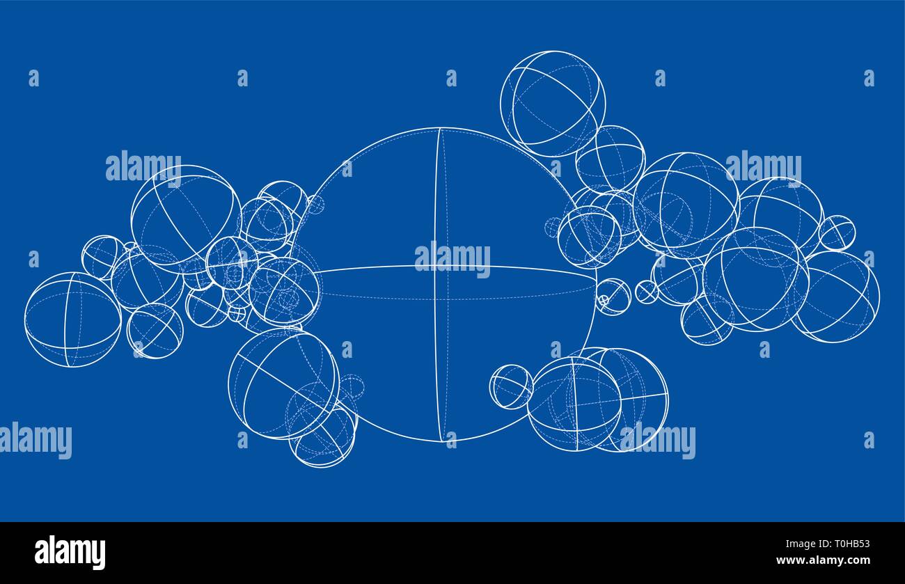 Profilo astratto concetto di sfere. Vettore Illustrazione Vettoriale