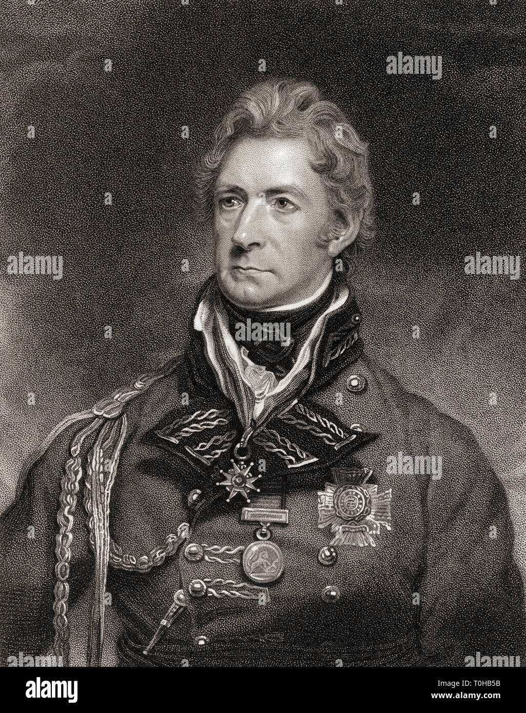 Sir Thomas Munro, 1st Baronet, ex Governatore di Madras, generale maggiore Sir Thomas Munro, soldato britannico e amministratore coloniale, Chennai, India, Asia, vecchia foto d'annata 1800s Foto Stock