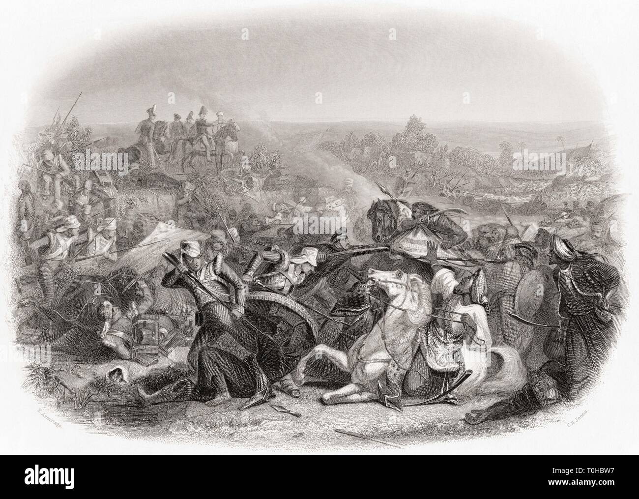 Battaglia di Meeanee Miani nel 1843 Foto Stock