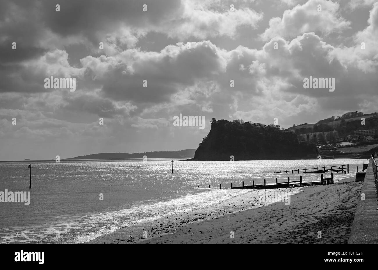 Il Ness Sheldon da Teignmouth beach Foto Stock