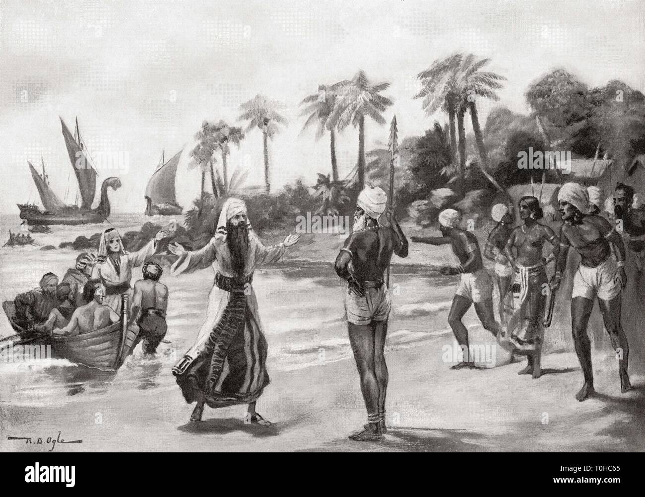 Arrivo dei pellegrini Ebrei esiliati da Israele a Kochi Foto Stock