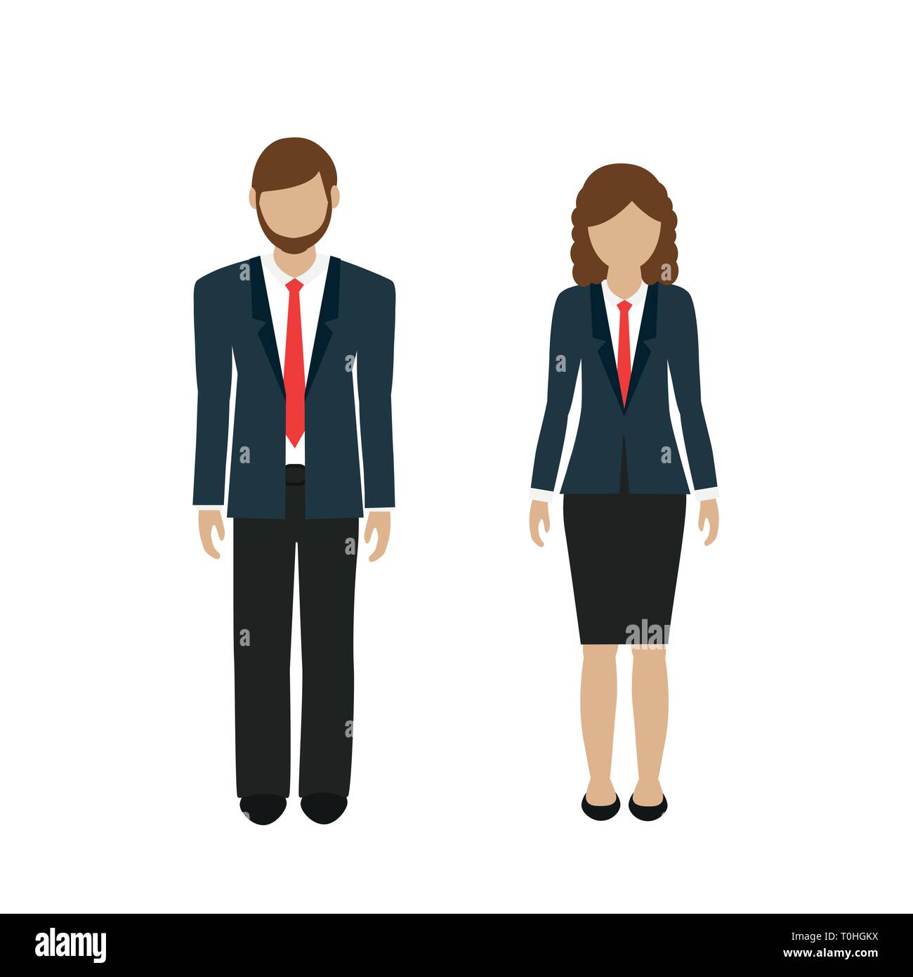 L uomo e la donna carattere nel look business isolati su sfondo bianco illustrazione vettoriale EPS10 Illustrazione Vettoriale