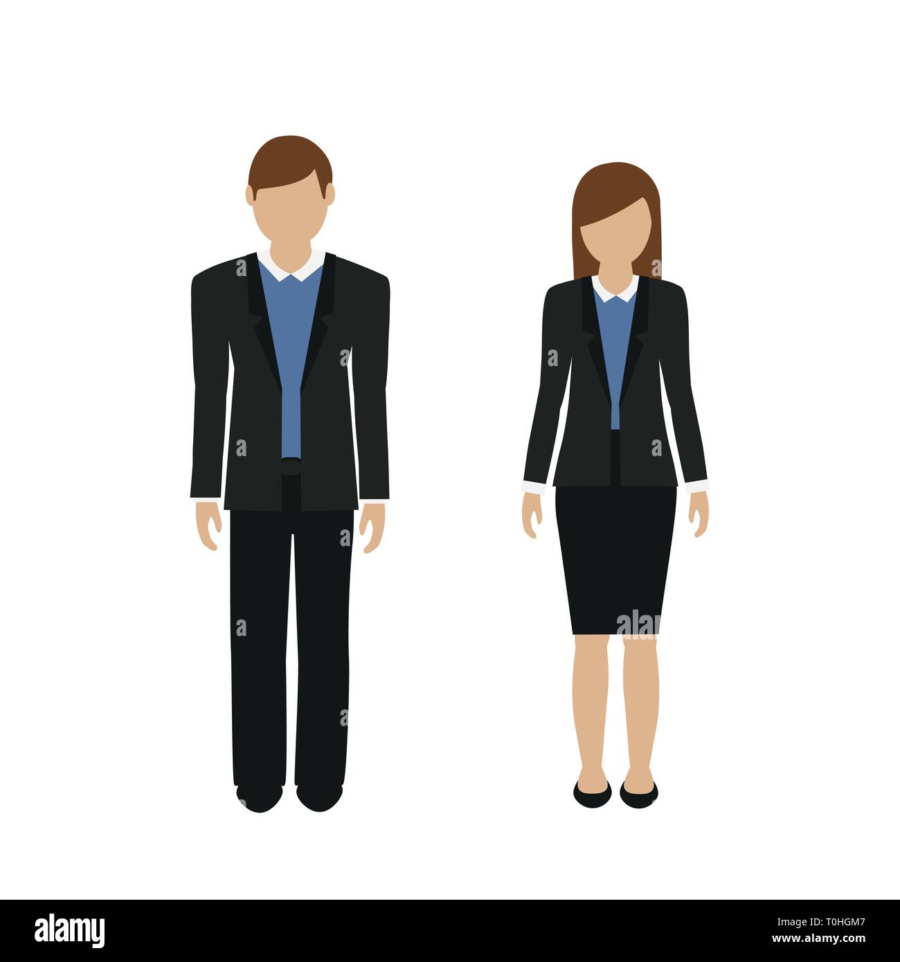 L uomo e la donna carattere nel look business isolati su sfondo bianco illustrazione vettoriale EPS10 Illustrazione Vettoriale