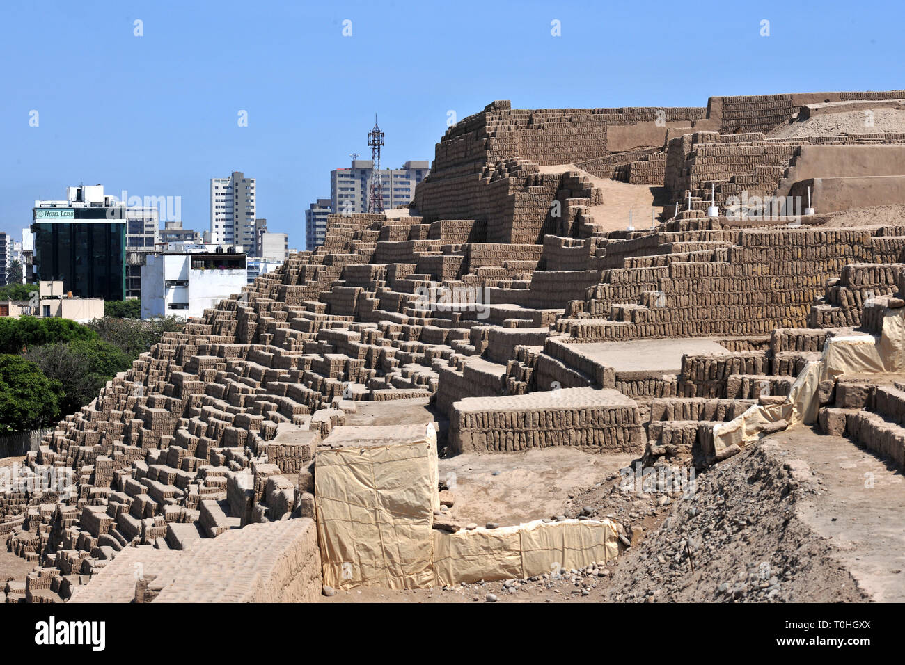 Huaca Pucllana Miraflores Lima, Perù, 2015. Creatore: Luis Rosendo. Foto Stock