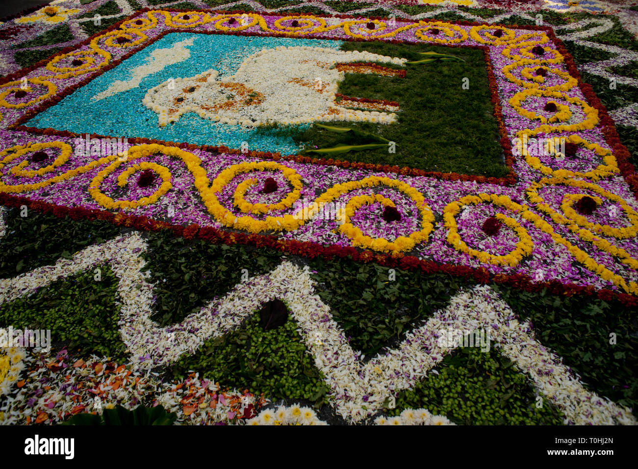 Settimana Santa Surco tappeto fiorito, Lima, Perù, 2015. Creatore: Luis Rosendo. Foto Stock