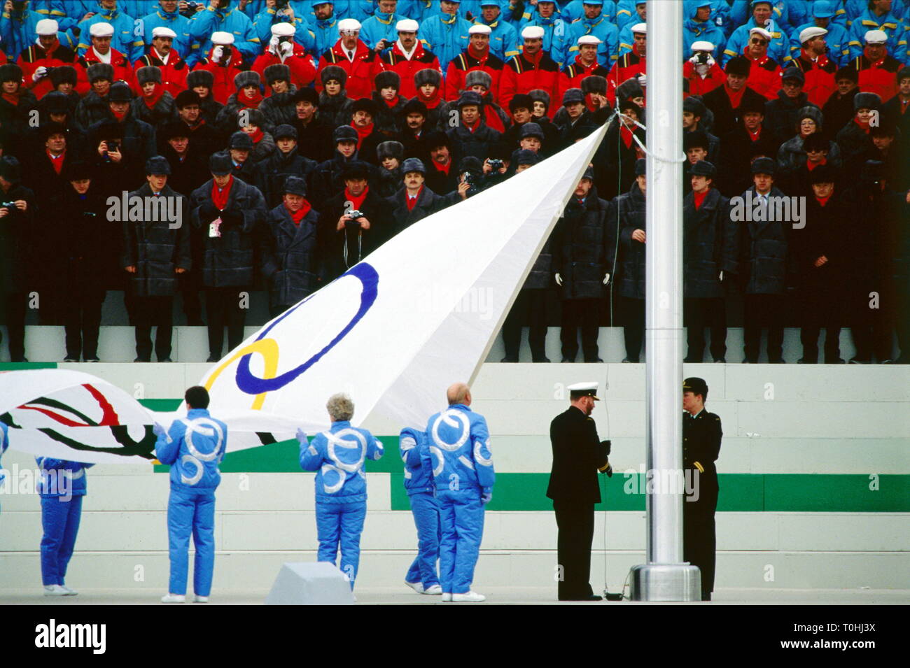 Sport, XV Giochi Olimpici Invernali, città di Calgary, cerimonia di apertura, 1988, Additional-Rights-Clearance-Info-Not-Available Foto Stock