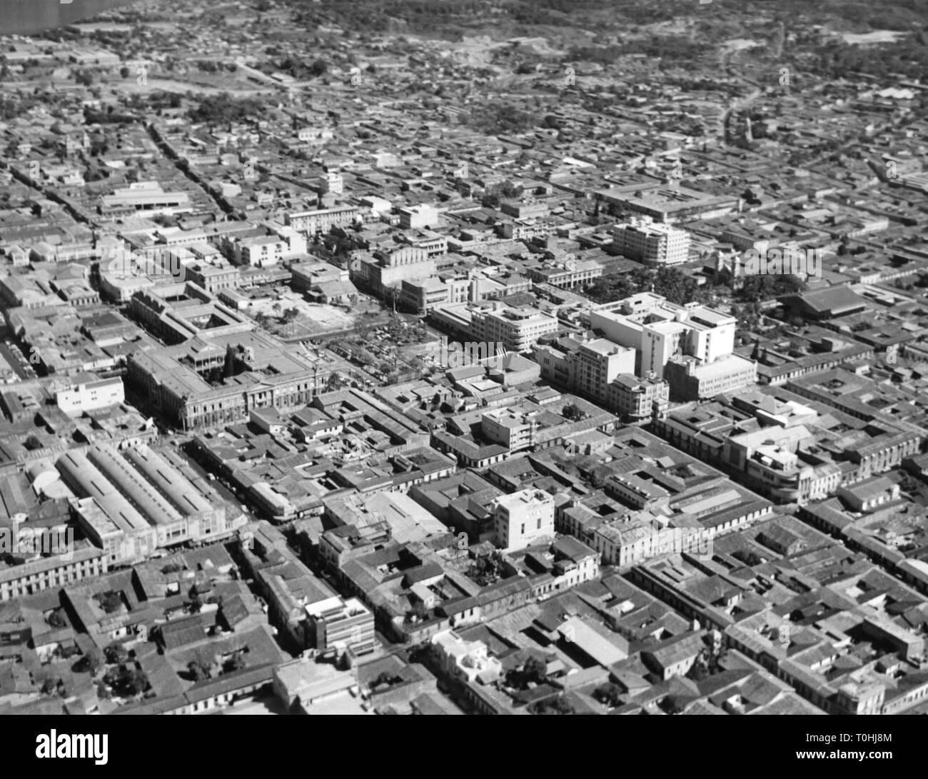 Geografia / viaggi, El Salvador, San Salvador, viste sulla città / cityscapes, centro città / centro, vista aerea nel 1960 circa, Additional-Rights-Clearance-Info-Not-Available Foto Stock