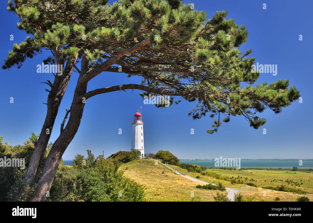 Lighthouse vicino a Kloster (isola di Hiddensee - Germania) - immagine HDR Foto Stock