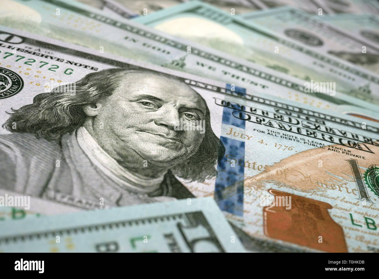 Dollaro banconote di sfondo - il rendering 3D Foto Stock