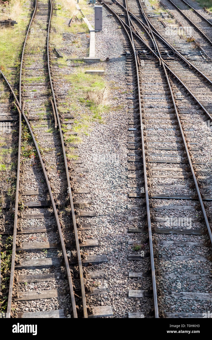I binari ferroviari, Nottinghamshire, England, Regno Unito Foto Stock