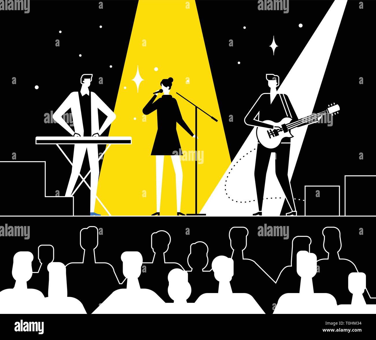 Il festival di musica - piatto stile design illustrazione vettoriale Illustrazione Vettoriale