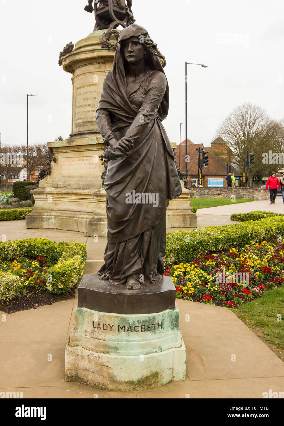 Gowers Memorial, Stratford Upon Avon che mostra Lady McBeth, England Regno Unito Foto Stock