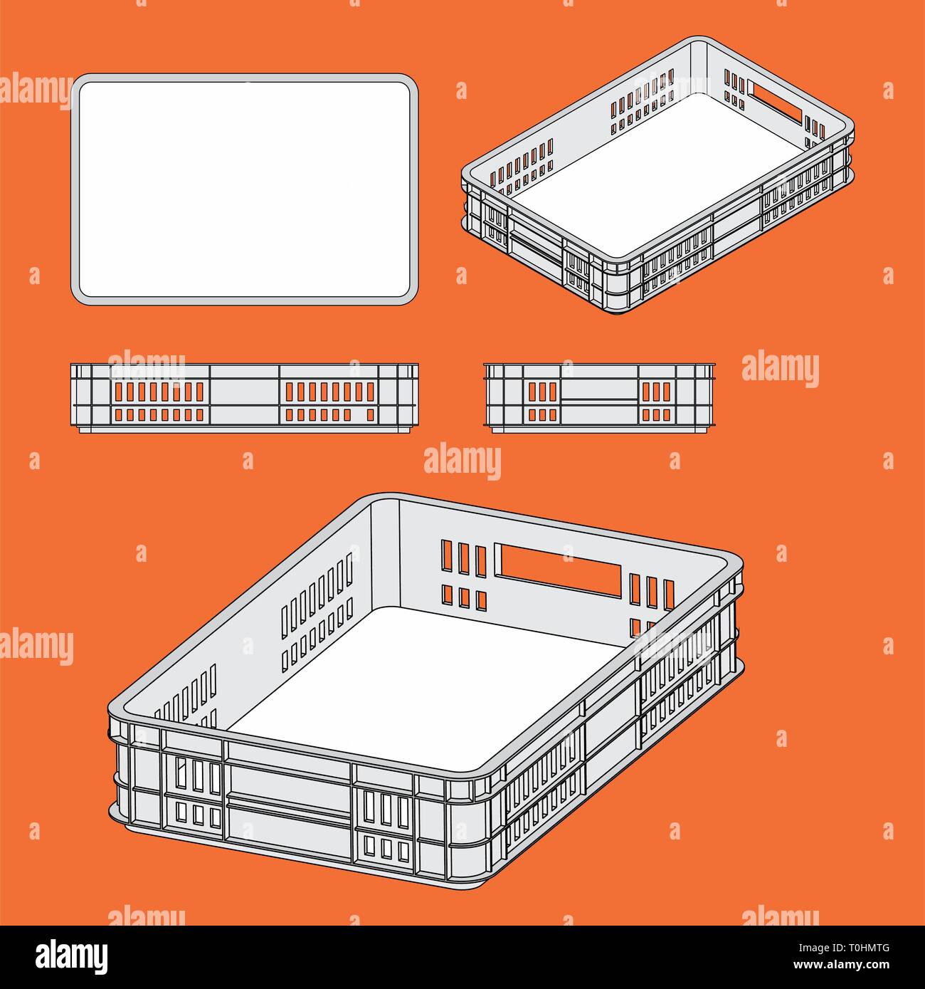 Cassa in plastica icona Illustrazione Vettoriale