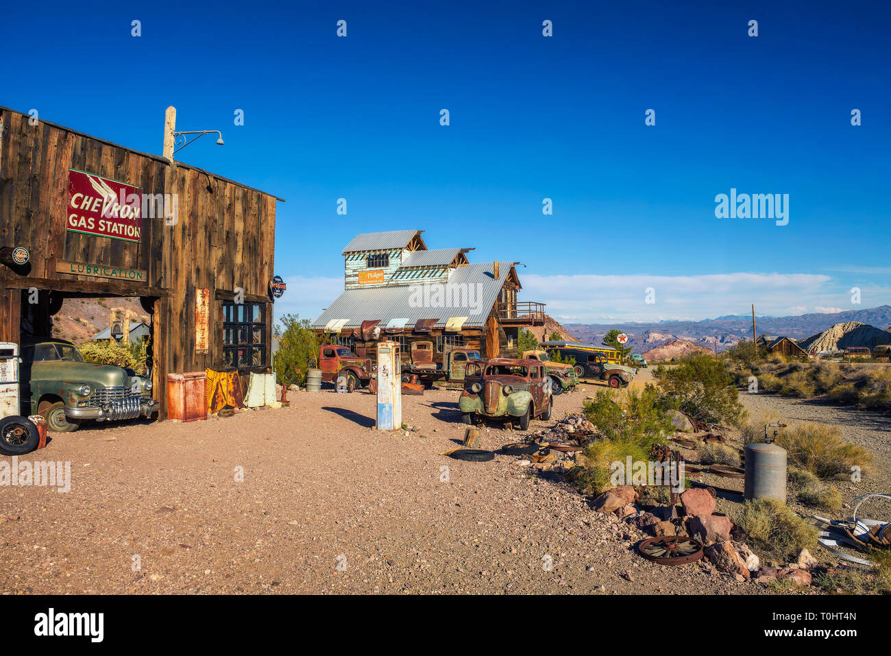 Nelson ghost town situato in El Dorado Canyon vicino a Las Vegas, Nevada Foto Stock