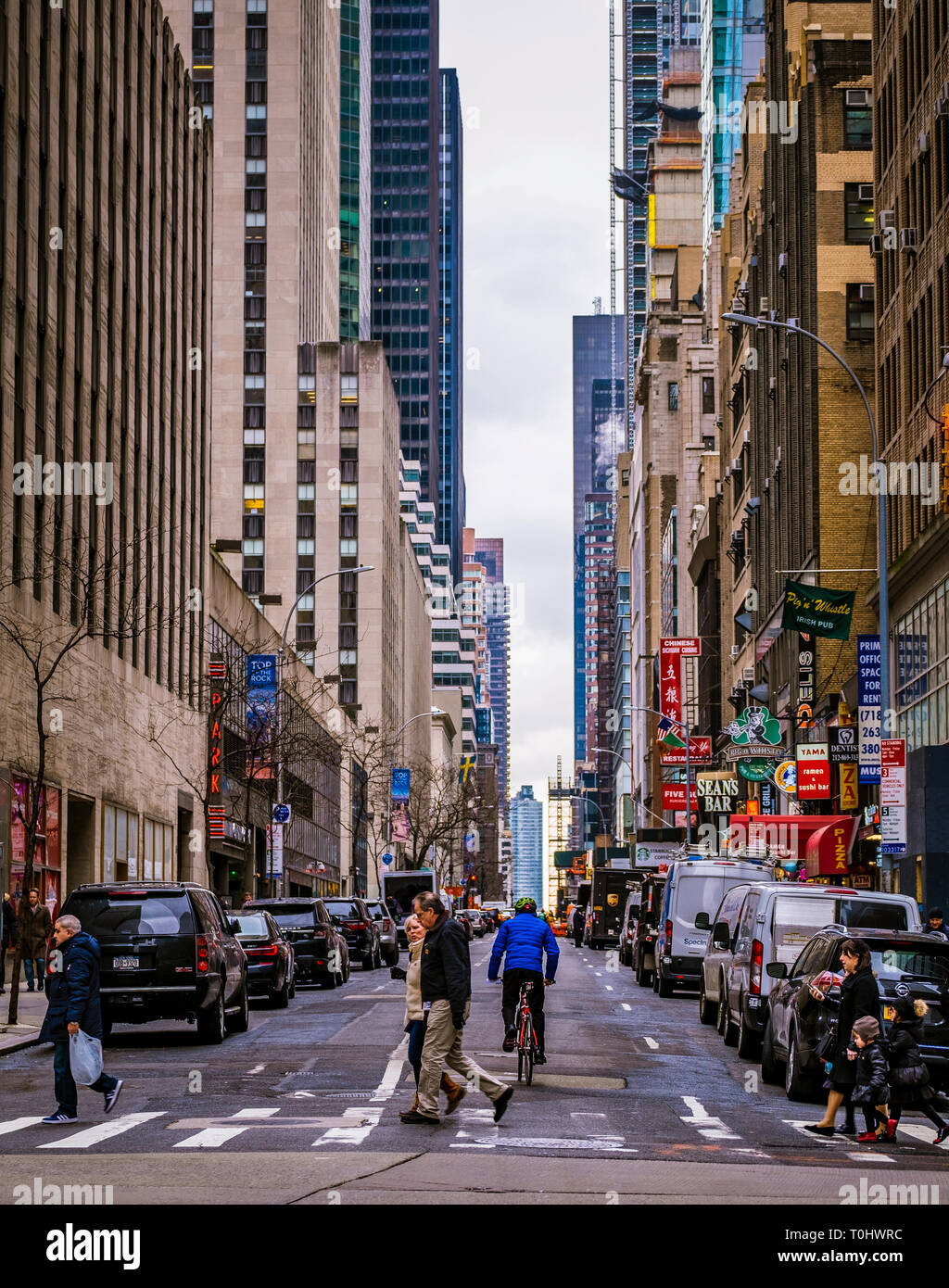 Tipico di New York City Street View Foto Stock