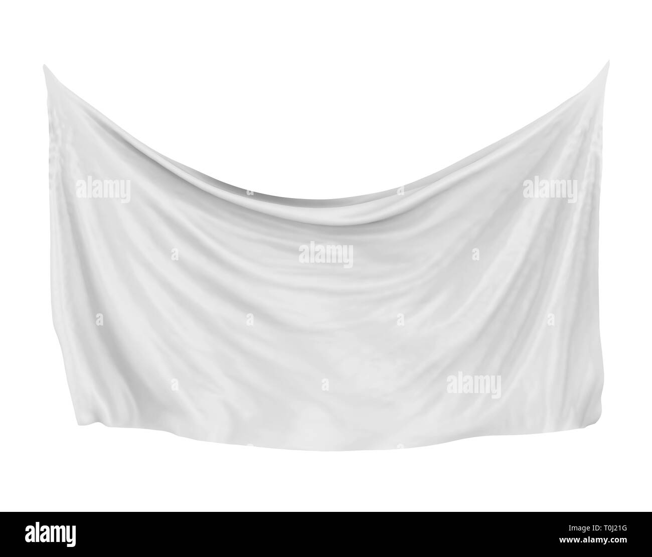 Panno bianco Banner isolato Foto Stock