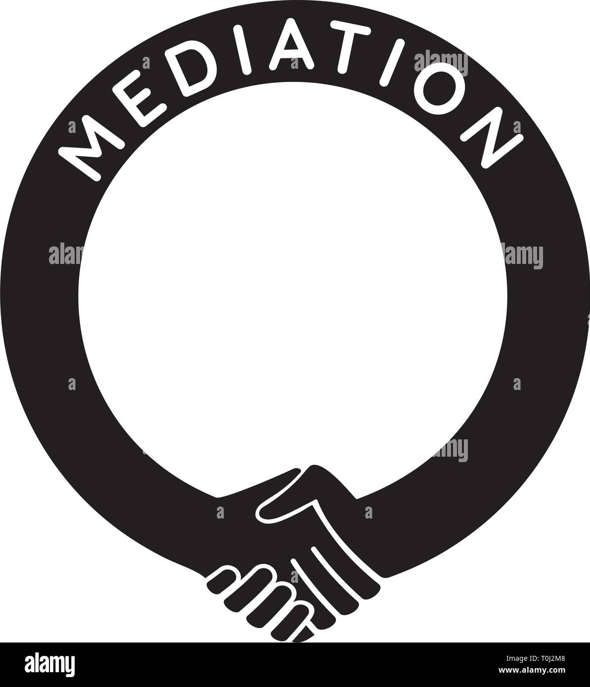 La mediazione - round modello di handshake, mettere qualsiasi numero o testo nel telaio Illustrazione Vettoriale