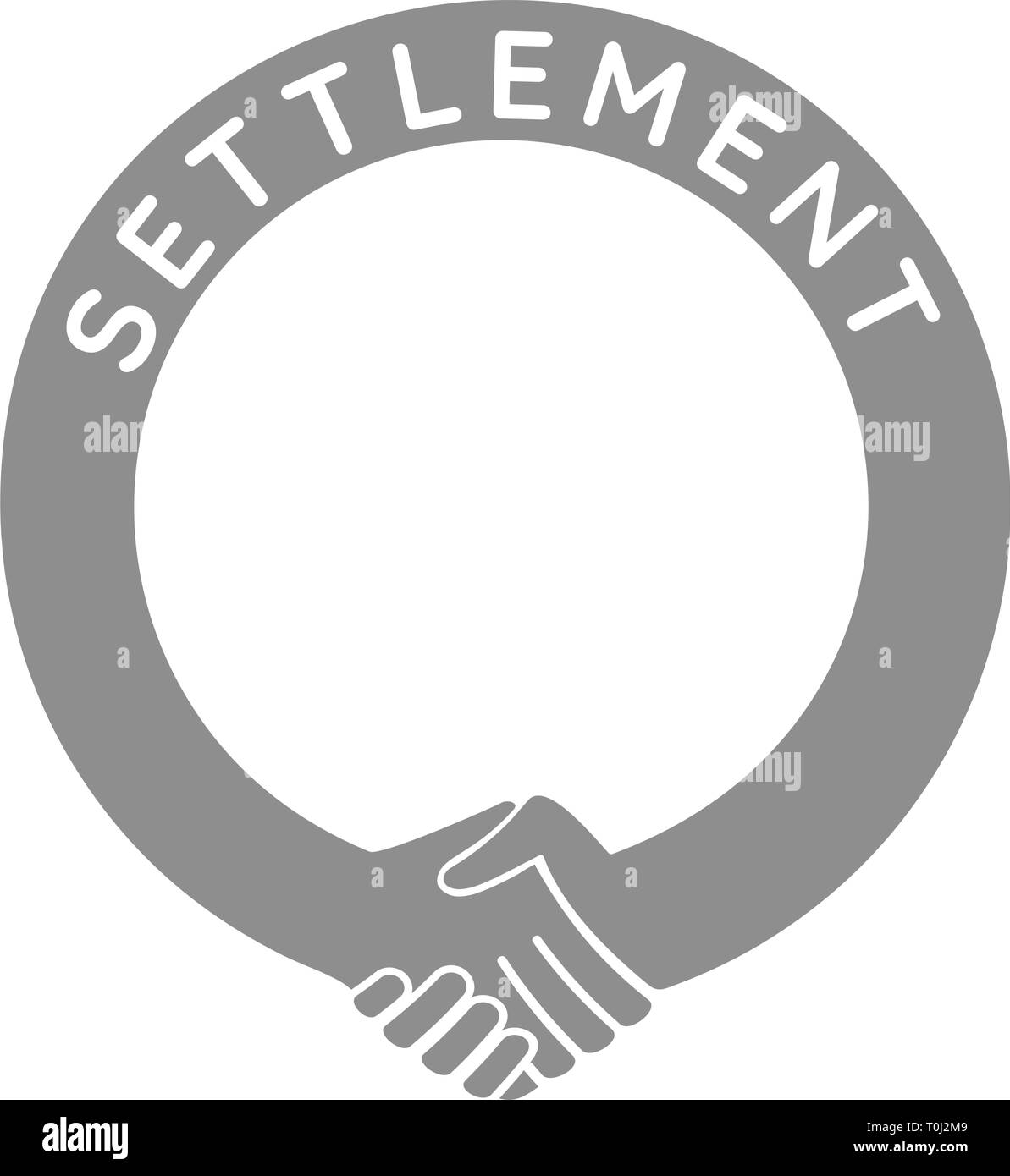 Insediamento - round modello di handshake, mettere qualsiasi numero o testo nel telaio Illustrazione Vettoriale