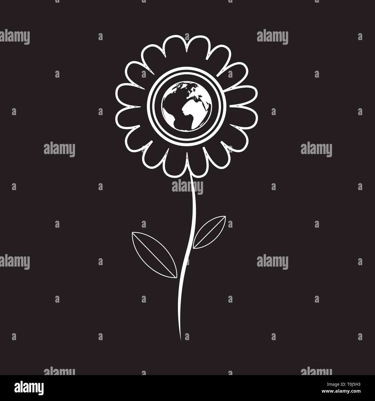 Giornata mondiale dell'ambiente. Messa a terra in forma di un fiore. 10 eps Illustrazione Vettoriale