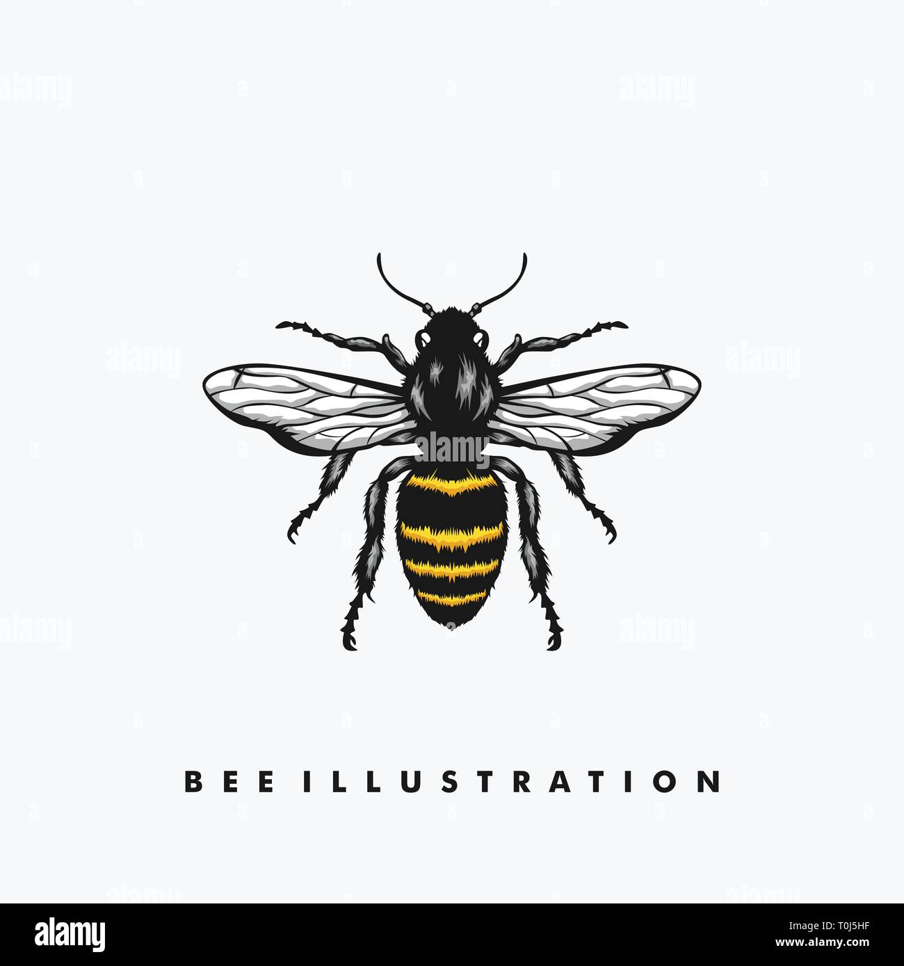 Bee illustrazione vettoriale modello di progettazione. Adatto per industria creativa, Multimedia, intrattenimento, educative, Shop, e qualsiasi attività correlate Illustrazione Vettoriale