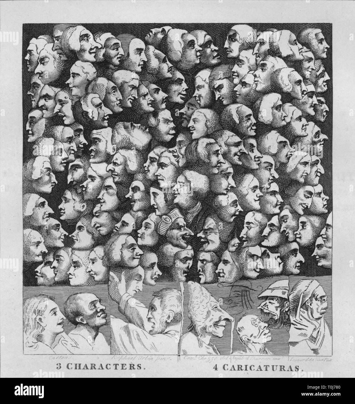 'Caratteri e Caricaturas', 1807, (1827). Creatore: Thomas Cook. Foto Stock