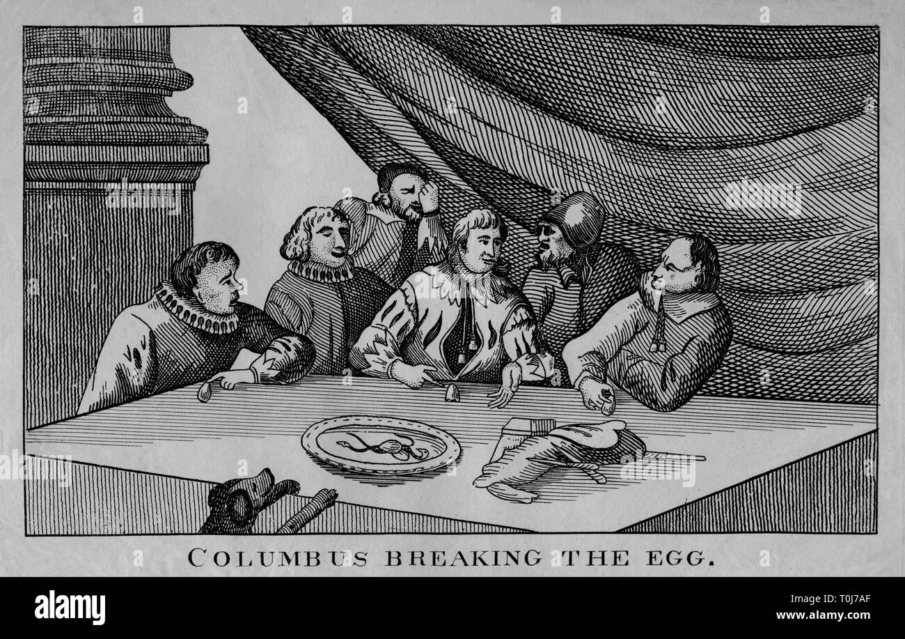 Columbus rompendo l'uovo', C1815. Creatore: William Davison. Foto Stock