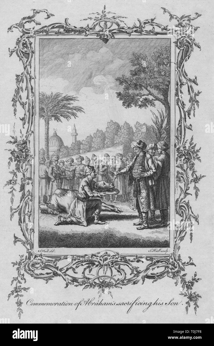 "Commemorazione di Abramo di sacrificare il Figlio suo", metà del XVIII secolo. Creatore: J Hall. Foto Stock