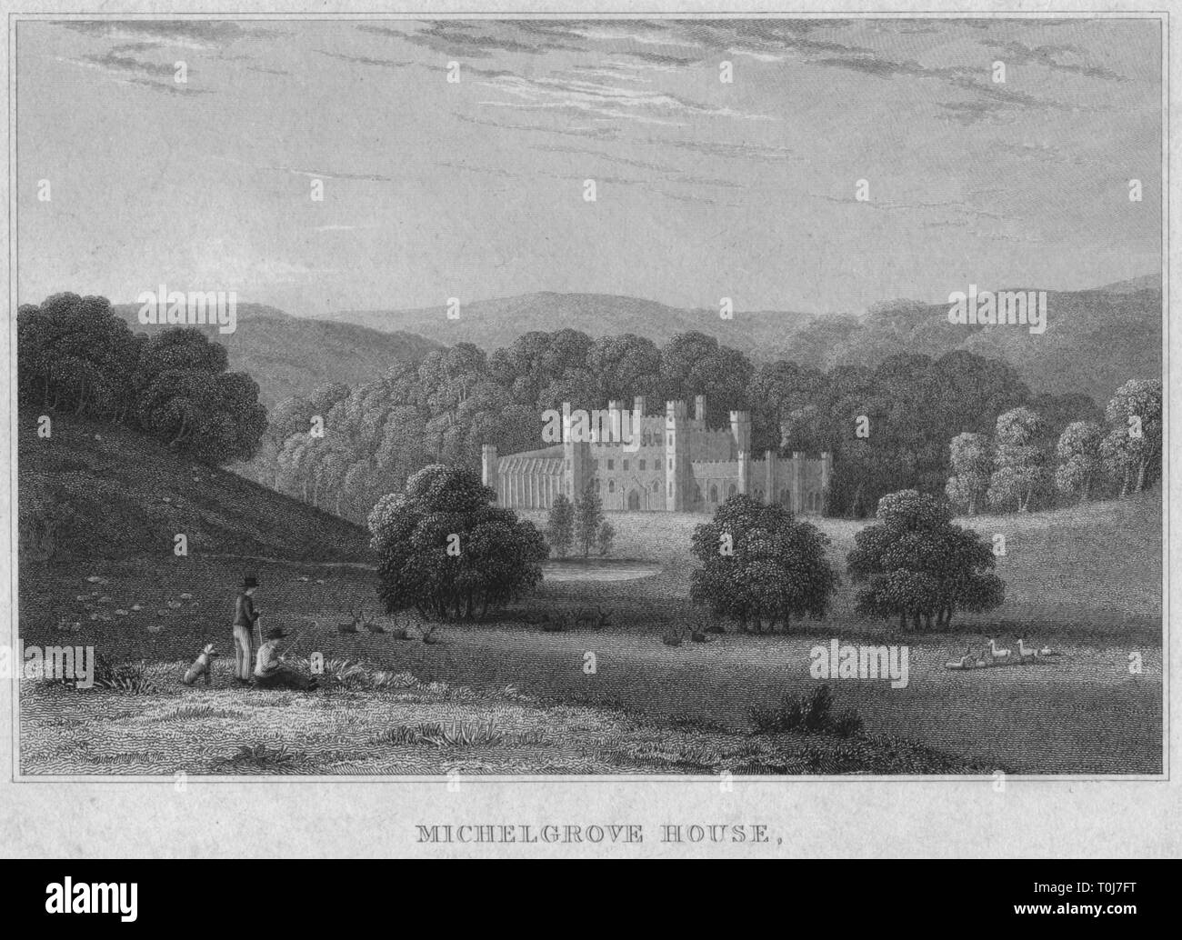 'Michelgrove House', all'inizio del XIX secolo. Creatore: Charles John Smith. Foto Stock