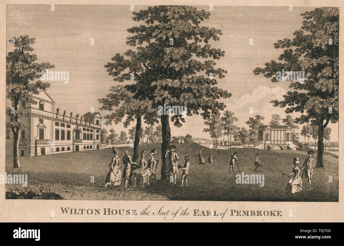 "Wilton House la sede del conte di Pembroke', 1779. Creatore: sconosciuto. Foto Stock
