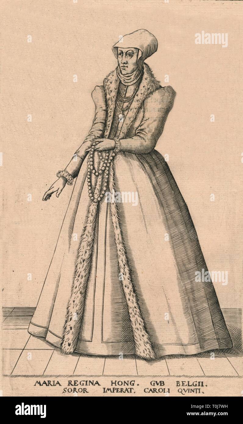 'Mary di Austria, regina Dowager di Ungheria". Creatore: sconosciuto. Foto Stock