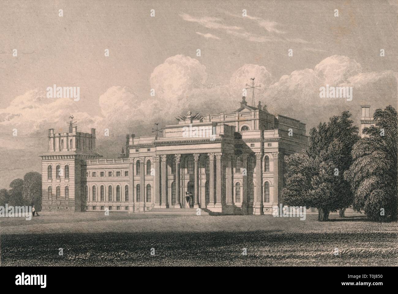 "Blenheim, Sud Est vista, Oxfordshire', 1831. Creatore: William Radclyffe. Foto Stock