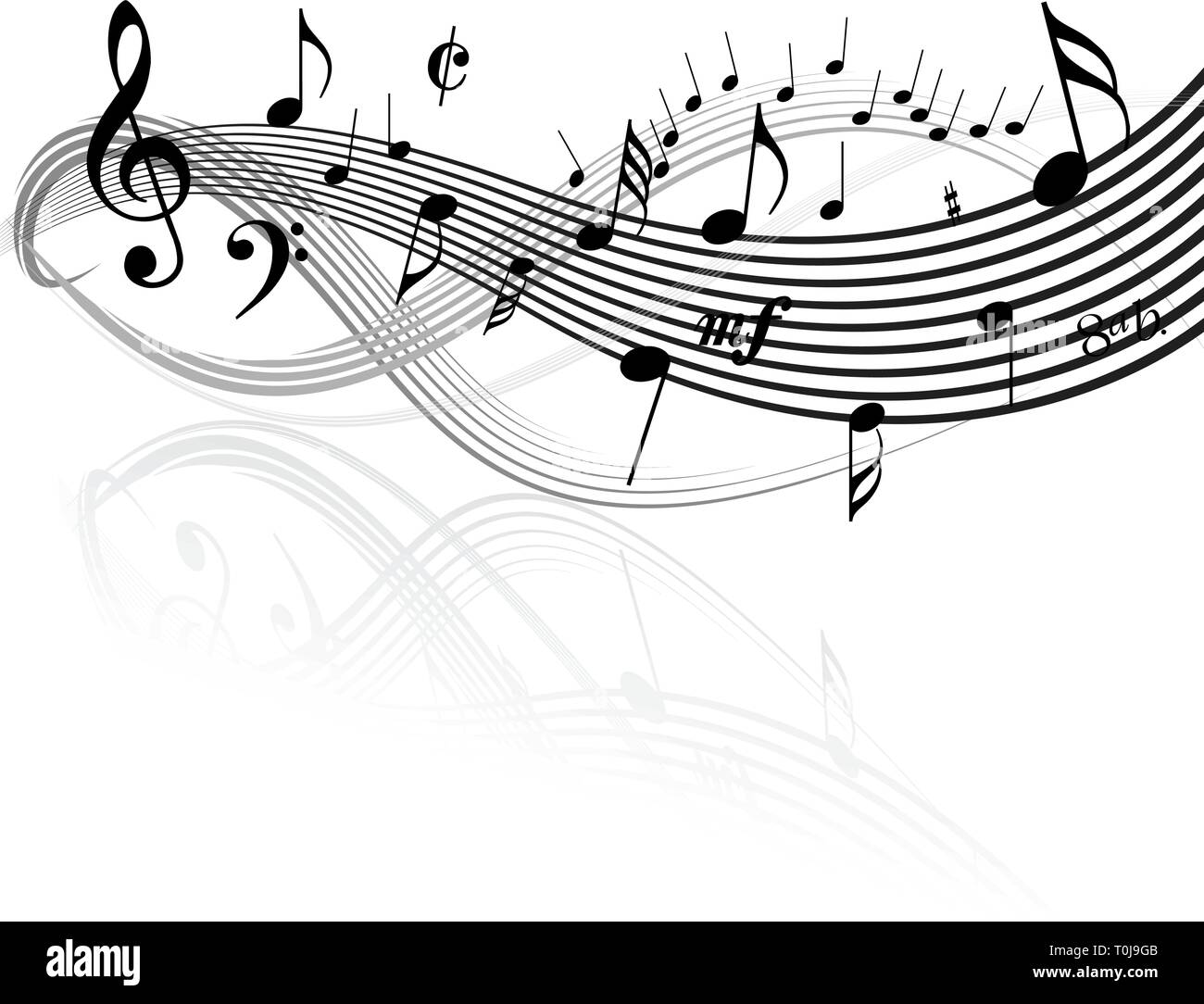 Bianco e nero tema musicale Illustrazione Vettoriale