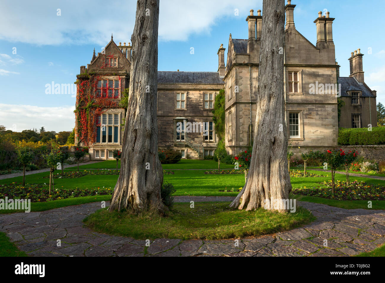 Muckross House estate lato sud nel Parco Nazionale di Killarney, County Kerry, Irlanda Foto Stock