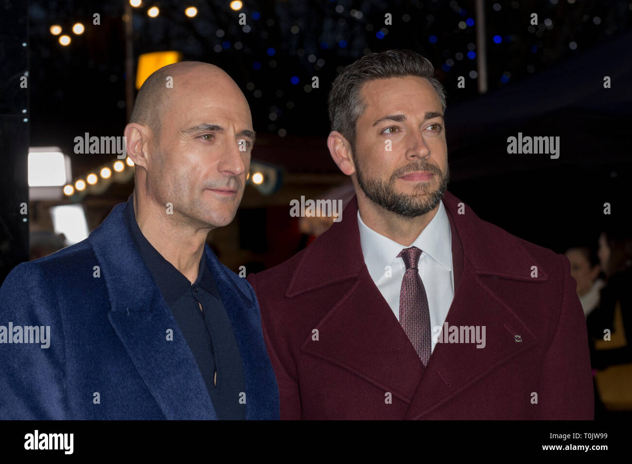 Londra, Regno Unito.(L a R) Mark Strong (Dr Thaddeus Sivana) e Zachary Levi (Shazam!) frequentano il photocall come 'SHAZAM!' stelle aperto nel mondo il primo Superpowered luna park nella capitale. Aperto al pubblico dal 21-22 marzo a Bernie Spagna giardini sulla banca del sud. Ispirato dai superpoteri di DC hero SHAZAM! E portato alla vita utilizzando la magia e le illusioni, fan possono mettere alla prova i propri poteri della forza, coraggio, Stamina, la potenza, la velocità e la saggezza per vincere i premi. Credito: Stephen Chung / Alamy Live News Foto Stock