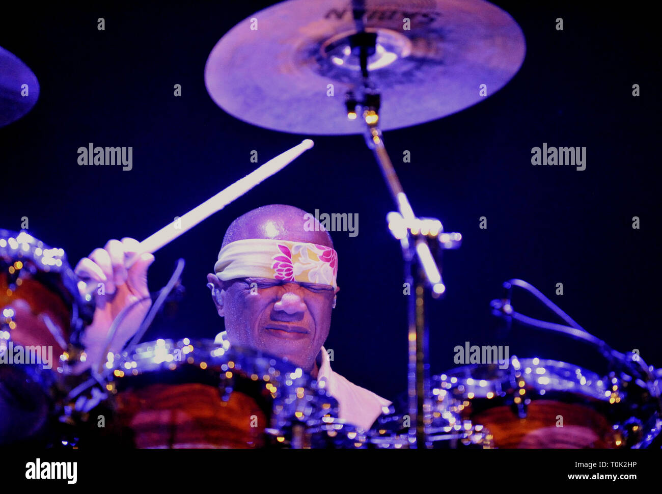Brno, Repubblica Ceca. 20 Mar, 2019. Noi batterista jazz Billy Cobham compie durante il suo progetto Crosswinds entro Jazzfest Brno, Repubblica Ceca, il 20 marzo 2019. Credito: Igor Zehl/CTK foto/Alamy Live News Foto Stock