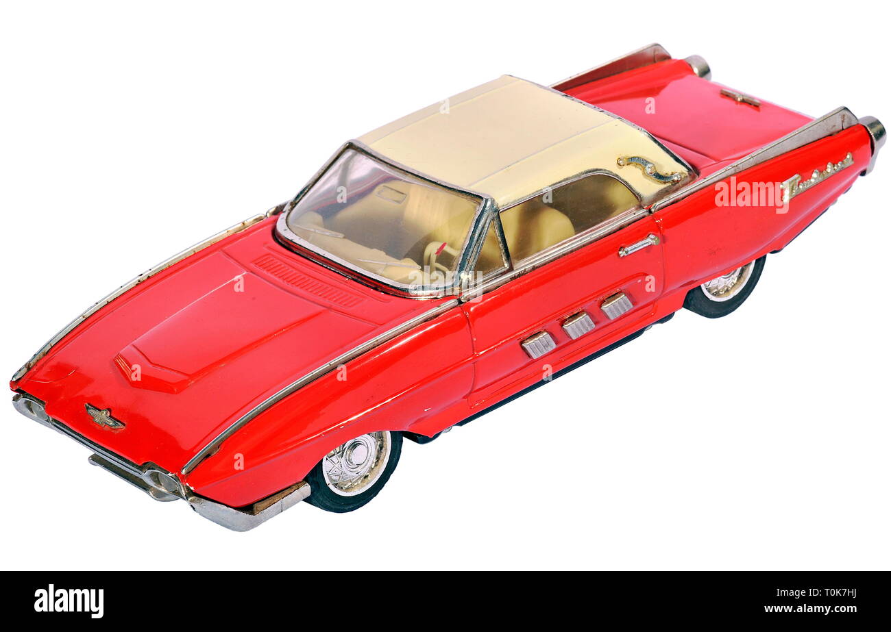 Giocattoli, giocattolo auto Ford Thunderbird, produttore sconosciuto, questo giocattolo auto può anche essere realizzato negli anni settanta, USA, 1961, Additional-Rights-Clearance-Info-Not-Available Foto Stock