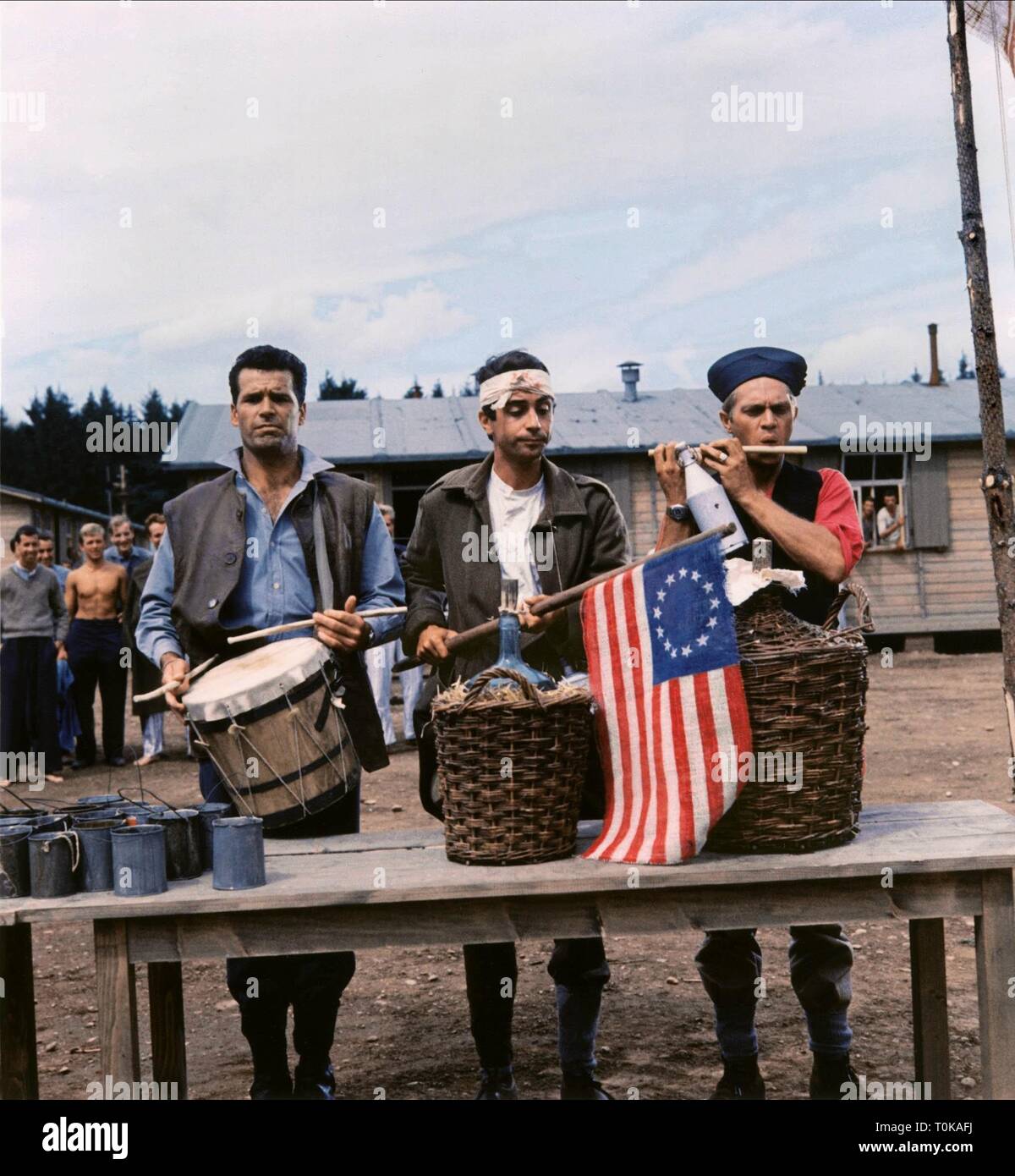 JAMES GARNER, STEVE MCQUEEN, la Grande fuga, 1963 Foto Stock