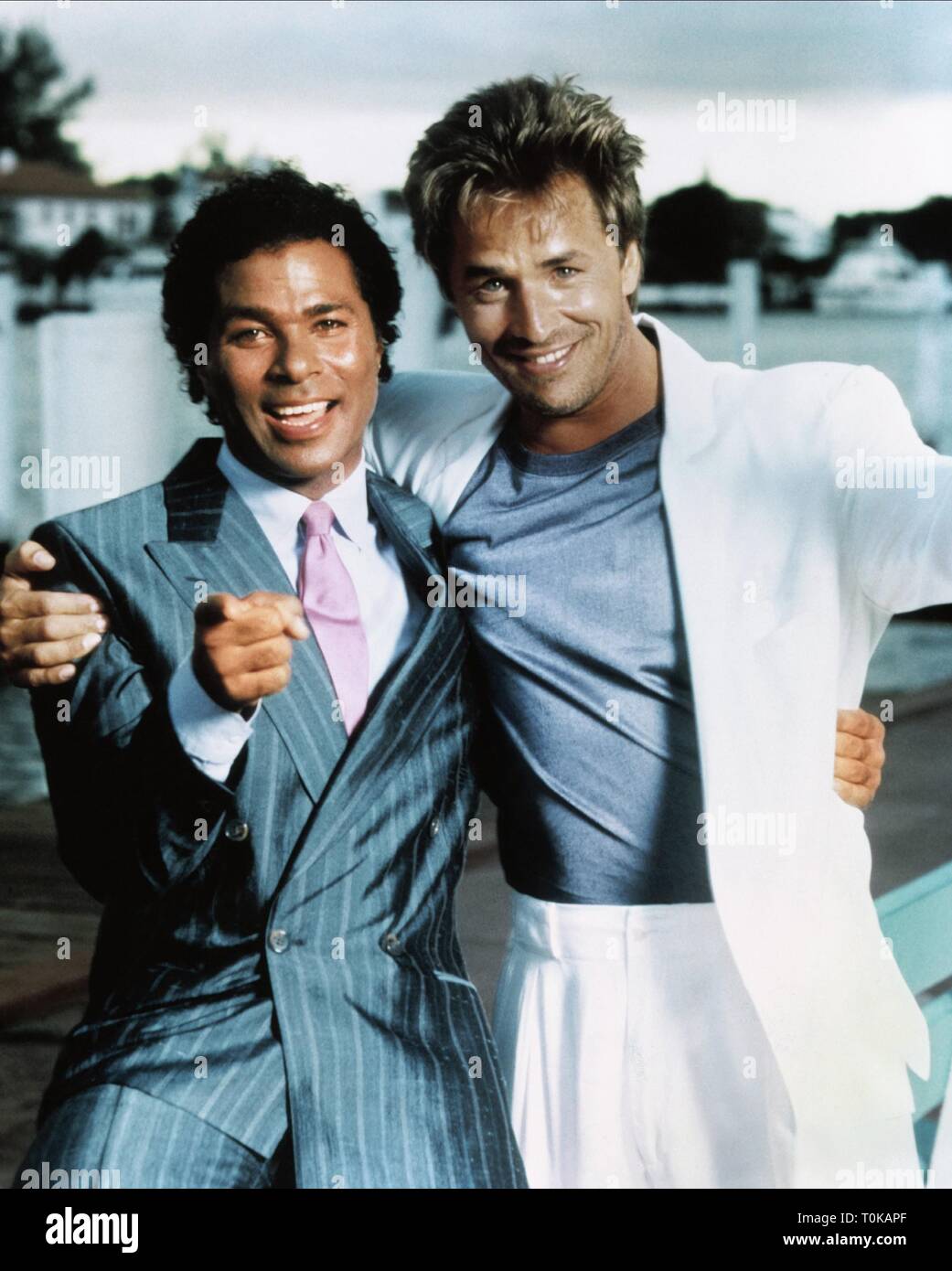 PHILIP MICHAEL THOMAS, Don Johnson, Miami Vice, 1984 Foto Stock