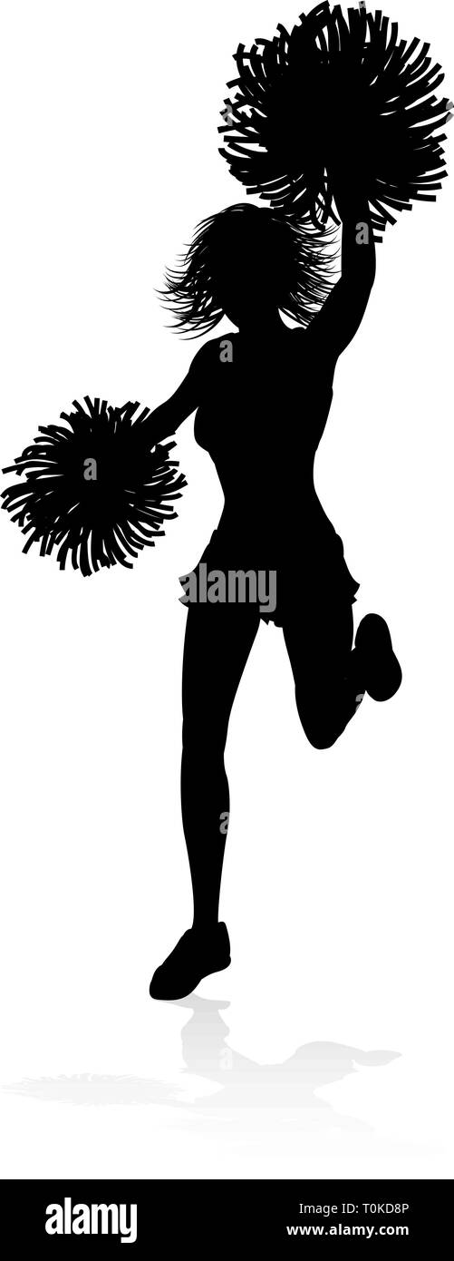 Cheerleader Silhouette Illustrazione Vettoriale