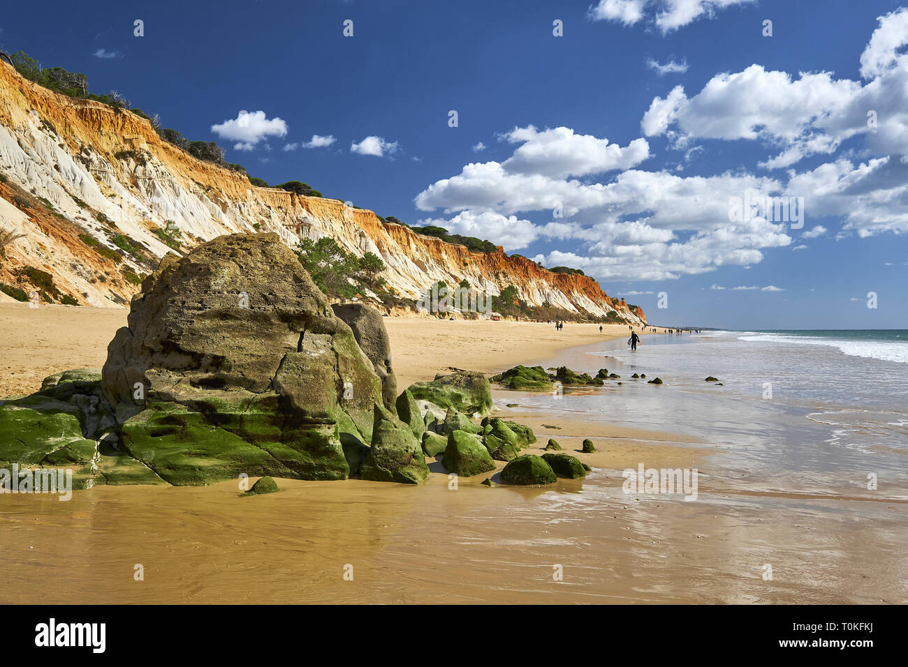 Praia da Falésia (Praia do Barranco das Belharucas), Vilamoura, Quarteira, Faro, Algarve, PORTOGALLO Foto Stock