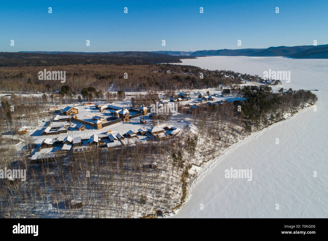 Open-air museum presso il Lago Baikal, Russia Foto Stock