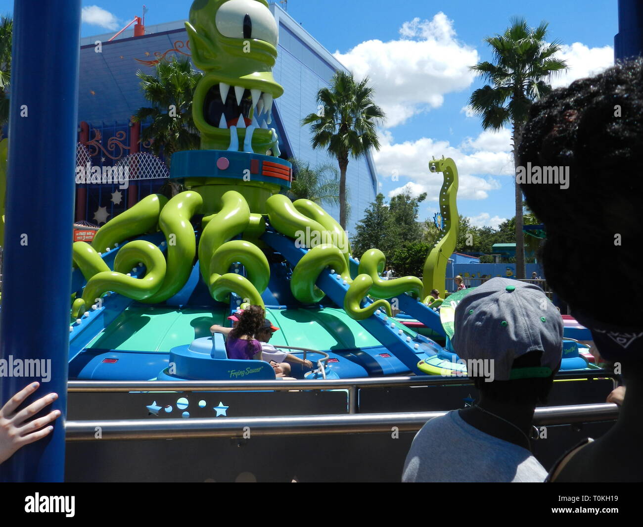 Kang e Kodos volteggiano 'n' scagliare ride presso gli Universal Studios Orlando, STATI UNITI D'AMERICA Foto Stock