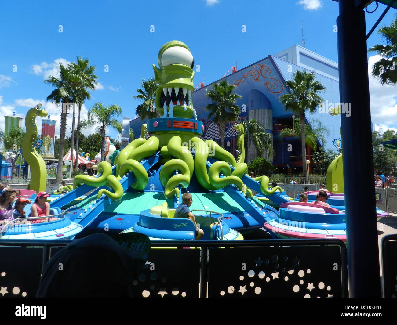 Kang e Kodos volteggiano 'n' scagliare ride presso gli Universal Studios Orlando, STATI UNITI D'AMERICA Foto Stock